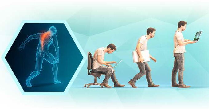 κακή στάση όταν εργάζεστε σε υπολογιστή και θωρακική οστεοχόνδρωση